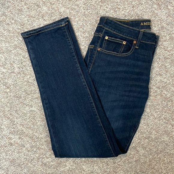 AE Slim Straight 32x34 EXTREME FLEX Dark Wash Denim Jean - Picture 1 of 7
